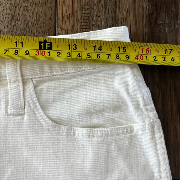 NWT Made Denim Skirt Mini Tule White Cream Stretch Button Front Size 30 - Picture 5 of 11